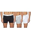 Calvin Klein Herren - 3er-Pack mittlere Taille Hüft-Shorts - Cotton Stretch, Mehrfarbig (Black/White/Grey Heather 998), L