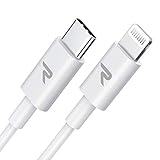 RAMPOW USB C auf Lightning Kabel, USB C Lightning Kabel[MFi-Zertifiziert und PD-Schnellaufladung], USB-C auf Lightning Kabel kompatibel mit iPhone X/XS/XR/11/12, iPad und mehr - 1M/ Weiß