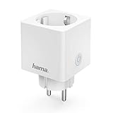 Hama WLAN Steckdose Professional, Mini Plug (smarte Steckdose mit Verbrauchsmessung, ohne Hub, WiFi Steckdose für Sprach- u. App-Steuerung, für z.B. Heimkino, Stehlampe, Ventilator, 3680W, 16A) weiß