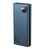 Baseus Powerbank 20000mAh, 65W PD 3.0 QC4.0 Schnellladung USB C Externer Akku Telefonladegerät mit Tri-Ausgängen und LED Display für iPhone 12 11 Xs Pro Samsung S20 MacBook iPad Pro usw.