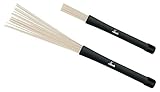XDrum NJB3 Jazzbesen Nylon-Brushes (Jazz, Big Band, Schlagzeug Drum Besen) blau