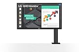 LG Electronics 27QN880-B.AEU 68,58 cm (27 Zoll) QHD Ergo Monitor (AMD Radeon FreeSync, HDR 10, hohe Ergonomie, Flicker Safe), Dunkelanthrazit