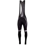 CHRISSON Essential L Grau Fahrrad Trägerhose Lang für Herren, Radhose mit Gel Sitzpolster, Atmungsaktive und Schnelltrocknende Fahrradbekleidung, Fahrrad-Strumpfhose mit Trägern für Männer