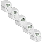 eqiva Model Q Elektronischer Heizkörperthermostat mit Click-on-Adapter, 5er-Set