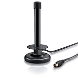 CSL - Leistungsstarke DVB-T2 HDTV Antenne - inkl. 4 m Kabel - Stabantenne mit ALU Massivkern für maximale Signalstärke - magnetischer Standfuß - Anti-Rutsch-Kappe - Koaxialstecker