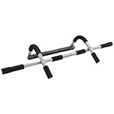 Ultrasport Unisex – Erwachsene 331100000026 Ultra Sport 4-in-1 Upper Body Workout Bar / Door Bar / Exercise Bar / Doorway Pull Up Bar - Silver/B, Grau, schwarz, 60-100cm