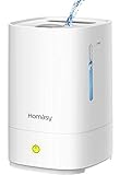 VicTsing Homasy Raumbefeuchter für Kinder, 4,5 l, Ultraschall-Luftbefeuchter, geräuscharm, 28 dB, Ultraschall-Luftbefeuchter mit Schlafmodus, 30 Stunden Arbeits-Weiß, Kunststoff