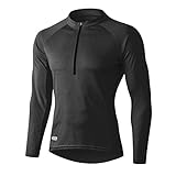 INBIKE Radtrikot Herren Damen Langarm Shirt Jersey Fahrradtrikot Aus Elastischem Atmungsaktivem Schnell Trockendem Stoff für Rennrad Radsport Joggen Fitness und Outdoor Sport,Schwarz XL
