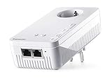Devolo WiFi Repeater+ AC - Dual-WLAN-Verstärker mit Steckdose (kompatibel mit allen Routern, 1200 Mbit/s, 2 x LAN-Ports, Ap-Modus, Zugangspunkt) (spanische Version), weiß