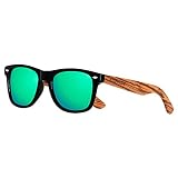 ANDWOOD Sonnenbrille Herren Damen Polarisiert Verspiegelt Polarisierte Holz Polaroid Retro Sport Vintage