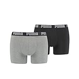 Puma Herren Boxershorts Basic 2P, Dark Grey Melange/Black, XL, 521015001