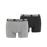 Puma Herren Boxershorts Basic 2P, Dark Grey Melange/Black, XL, 521015001