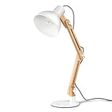 tomons LED Leselampe im klassichen Holz-Design, Schreibtischlampe, Tischleuchte Verstellbare, Lampe mit verstellbarem Arm, Augenfreundliche Leselampe, Arbeitsleuchte, Bürolampe, Nachttischlampe