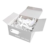 Wedo 262801800 Schlüsselanhänger Kunststoff (mit Ring, auswechselbare Etiketten) 100 Stück, weiß