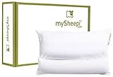 mySheepi Home 60 x 40 cm ergonomisches Kopfkissen / HWS Nackenstützkissen mit beweglicher Nackenrolle - allergikerfreundliche Medlinefüllung Super Soft