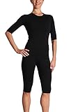 Gina's Bodywear Damen EMS-Wäsche, Trainingsanzug, Oberteil und Hose im Set, optimale Impulsweiterleitung (Schwarz, XL)