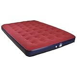 10T OUTDOOR EQUIPMENT 10T1446-4260181761015 Velo Double 198x138x26 cm 2 Mann Luftbett Velour Luftmatratze Campingmatte XL Outdoor Matratze, Rot, 2 Personen