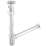 PaulGurkes Siphon mit Popup Excenter für Waschbecken Ablauf Abfluss