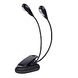 Clip-On-Lampe, Music Stand Light Doppelte verstellbare Armleuchte Leselampe Clip-On-Schreibtischlampe(8 Perlen)