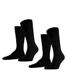 FALKE Herren Happy 2-Pack M SO Socken, Schwarz, 43-46 (2er Pack)