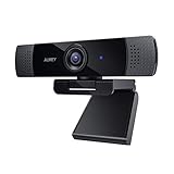 AUKEY Webcam 1080p Full HD mit Stereo-Mikrofon, Web-Kamera für Videochat und Aufnahme, kompatibel mit Windows, Mac und Android