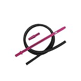 Shisha King® Silikon Schlauch Set mit Alu Mundstück & Endstück - für alle Wasserpfeifen - Premium Shisha Zubehör (pink/Black)