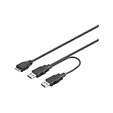 Goobay 95746 USB 3.0 Dual Power SuperSpeed Kabel, Schwarz