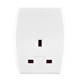 Amazon Basics UK to Europe Travel Adaptor with Two USB Charging Ports, White