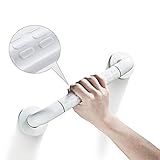 BONADE Haltegriffe Dusche Edelstahl Badewannengriff Anti-Rutsch Sicherheitsgriff Badezimmer Wandhaltegriff 35 cm Griffstangen für Bad Badewanne WC(Weiß)