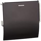 Brabantia Toilettenpapierhalter in matt schwarz, Edelstahl, 30 x 20 x 10 cm