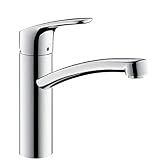 hansgrohe Focus Küchenarmatur (Wasserhahn Küche ohne Schlauchbox, 360° schwenkbar, hoher Auslauf 160mm) Chrom