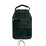 Hauck Cover Me Deluxe Rückenlehnenschutz/Rücksitzschoner, für Autositz, Trittschutz mit Rücksitz-Organizer und Getränkehalter, grau