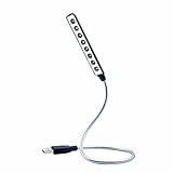 Daffodil ULT05 - USB Tastaturlampe/Leselicht/Leselampe - mit 8 superhellen LEDs - PC sowie MAC kompatibel - Keine Batterien notwendig (Schwarz)