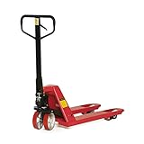 Stabilux Gabelhubwagen Hubwagen kurz, Traglast 2500 kg, Gabellänge 800 mm, Polyurethan-Lenkräder, Rot