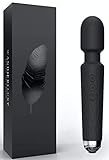 Wanderlust Massage Wand Massagestab kabelloser elektrisch - 20 Verschiedene Vibrationsarten 8 Geschwindigkeiten - inkl. Reisetasche (SCHWARZ)