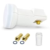 LogiSat Single LNB 0,1 dB digital ► 1 Teilnehmer / TV / Receiver Direkt Anschluss Universal Full HD HDTV TV 3D 4K Sat UHD PRO LINE + Kontakte Vergoldet + Wetterschutz