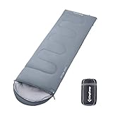 KingCamp Decken Schlafsack Oasis 250 Sommer Camping Outdoor 2,2m Lang&Breit -3°C Mid Grey - Zipper R