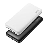 Miady 2 Stück Powerbank 10000mAh, Externer Akku mit USB C & Mirco Eingang, 2 USB-Ausgang Portable Ladegerät, Akku Pack für iPhone,iPad,Samsung,Galaxy,Huawei usw.