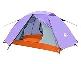 HEWOLF Zelt professionelle Outdoor-Männer Frauen Doppelschicht Doppelzelt Feld Campingausrüstung Vier Jahreszeiten Regensturm Campingzelt, lila