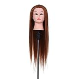 Trainingsköpfe für Friseure, Anself Übungskopf Friseurkopf Friseursalon Puppenkopf Schminkkopf Friseur Mannequin kopf, Hellbraun, 28 Zoll