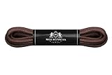 Mount Swiss Luxury Schuhbänder I Wasserabweisende und reißfeste Schnürsenkel rund ø 2-3 mm aus feiner Baumwolle/gewachst Farbe: Brown, Länge: 75 cm