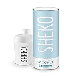 SHEKO Diät Shake zum Abnehmen | Protein Pulver Kokos | 25 Portionen Mahlzeitenersatz Shake mit Protein Shaker | als Eiweiß Shake oder Abnehmshake