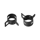 sourcing map 10Stk. Stahlband Klemme 13mm Schlauchrohr Federklemme Schwarz Manganstahl