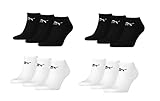 PUMA Socken Füße 12 Paar 4x3pack Unisex Größe 43-46 Sneakersocken perfekte Belüftung und ein bequemer Schnitt. (Weiß/Schwarz)