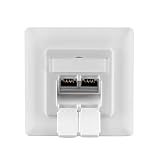 benon Netzwerkdose universal CAT 6a Ethernet - Internetdose vollständig geschirmt - RAL 9003 Signalweiß - Datendose Aufputz oder Unterputz - Ethernetdose RJ45, 500MHz, 10Gbit