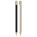 MEKO 2 Stücke 2 in 1 Eingabestift Disc Touch Stylus Pen universal Touchstift 100% kompatibel mit Allen Tablets Touchscreen iPhone iPad Surface Huawei usw, magnetische Kappe (Schwarz+Champagner)