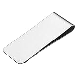 Zysta Herren Edelstahl Geldklammer Schöne Geldscheinklammer Geldclip für Ihren Scheine (Silber#01, 65*24mm)