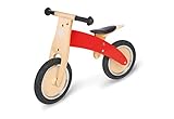 Pinolino Laufrad Jojo, aus Holz, unplattbare Bereifung, umbaubar vom Chopper zum Laufrad, für Kinder von 2 – 5 Jahren, rot