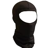 Jasmine Silk 100% Seide Funktions Sturmhaube Gesichtshaube Balaclava Skimaske Motorradmaske, Schwarz