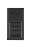 Verbatim Tragbares Store 'n' Go externe SSD - 256GB, USB 3.1 Typ-C mit Passwortschutz durch Tastenfeld, schwarz